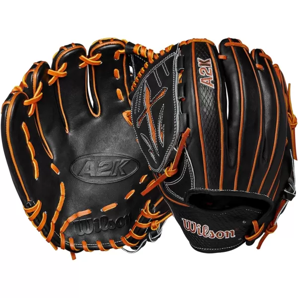 imageWilson A2K Pitchers Baseball Gloves  1175quot and 12quotBlackSaddle Tan