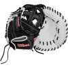 imageWilson 2024 A1000 CM33 33 Fastpitch Softball Catchers Mitt  WhiteBlackRed Right Hand Throw