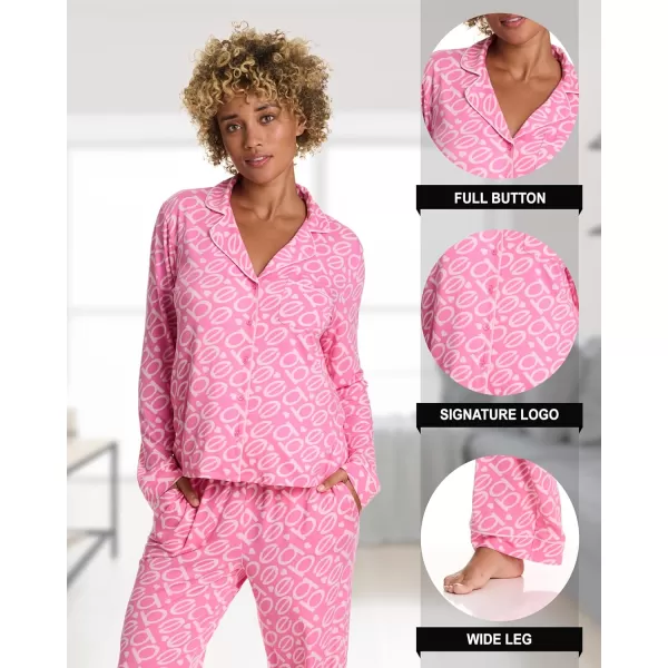 imagebebe Womens Pajama Sets  PJ Set for Women  Pajamas for Women Logo  Long Sleeve Pajama Set for WomenAurora Pink