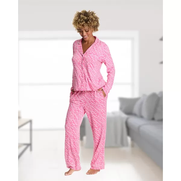 imagebebe Womens Pajama Sets  PJ Set for Women  Pajamas for Women Logo  Long Sleeve Pajama Set for WomenAurora Pink