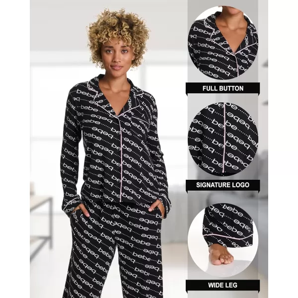 imagebebe Womens Pajama Sets  PJ Set for Women  Pajamas for Women Logo  Long Sleeve Pajama Set for WomenBlack Beauty