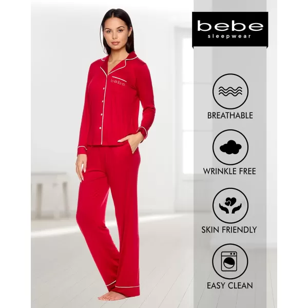 imagebebe Womens Pajama Sets  PJ Set for Women  Pajamas for Women Logo  Long Sleeve Pajama Set for WomenCabernet