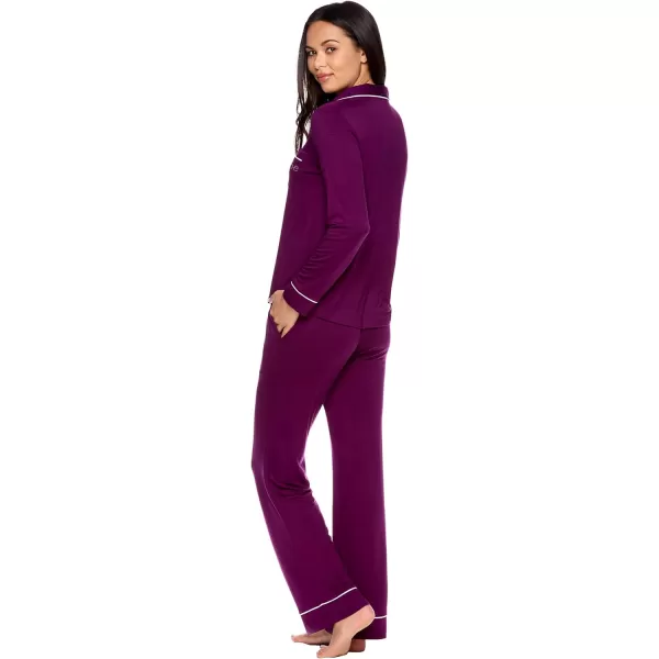 imagebebe Womens Pajama Sets  PJ Set for Women  Pajamas for Women Logo  Long Sleeve Pajama Set for WomenDeep Purple