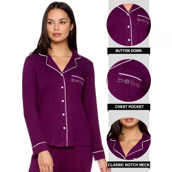 imagebebe Womens Pajama Sets  PJ Set for Women  Pajamas for Women Logo  Long Sleeve Pajama Set for WomenDeep Purple