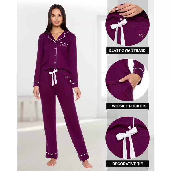 imagebebe Womens Pajama Sets  PJ Set for Women  Pajamas for Women Logo  Long Sleeve Pajama Set for WomenDeep Purple