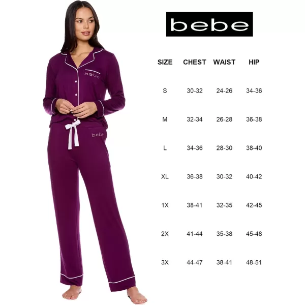 imagebebe Womens Pajama Sets  PJ Set for Women  Pajamas for Women Logo  Long Sleeve Pajama Set for WomenDeep Purple