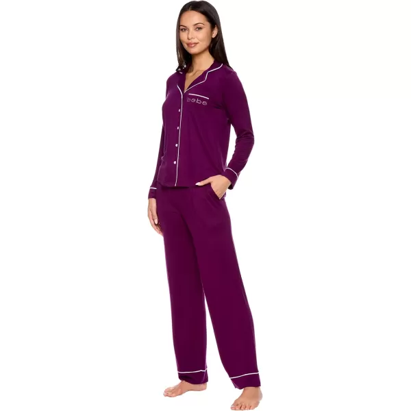 imagebebe Womens Pajama Sets  PJ Set for Women  Pajamas for Women Logo  Long Sleeve Pajama Set for WomenDeep Purple