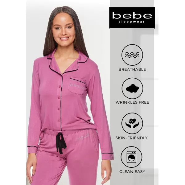 imagebebe Womens Pajama Sets  PJ Set for Women  Pajamas for Women Logo  Long Sleeve Pajama Set for WomenMauve Pink