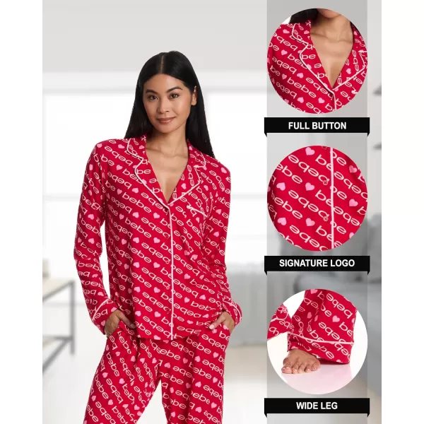 imagebebe Womens Pajama Sets  PJ Set for Women  Pajamas for Women Logo  Long Sleeve Pajama Set for WomenRed