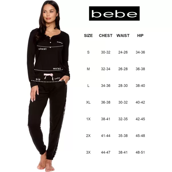 imagebebe Womens Pajama Set with Pockets  Long Sleeve Shirt and Pajama Pants Pj SetBlack