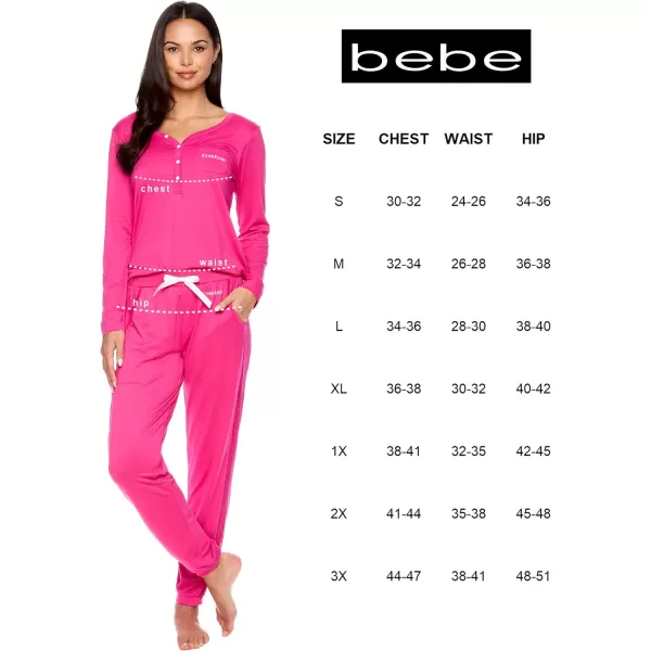 imagebebe Womens Pajama Set with Pockets  Long Sleeve Shirt and Pajama Pants Pj SetFuchsia