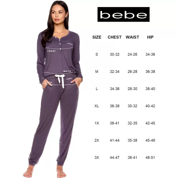 imagebebe Womens Pajama Set with Pockets  Long Sleeve Shirt and Pajama Pants Pj SetMidnight Lavender