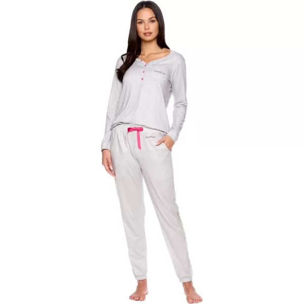 imagebebe Womens Pajama Set with Pockets  Long Sleeve Shirt and Pajama Pants Pj SetHeather Grey