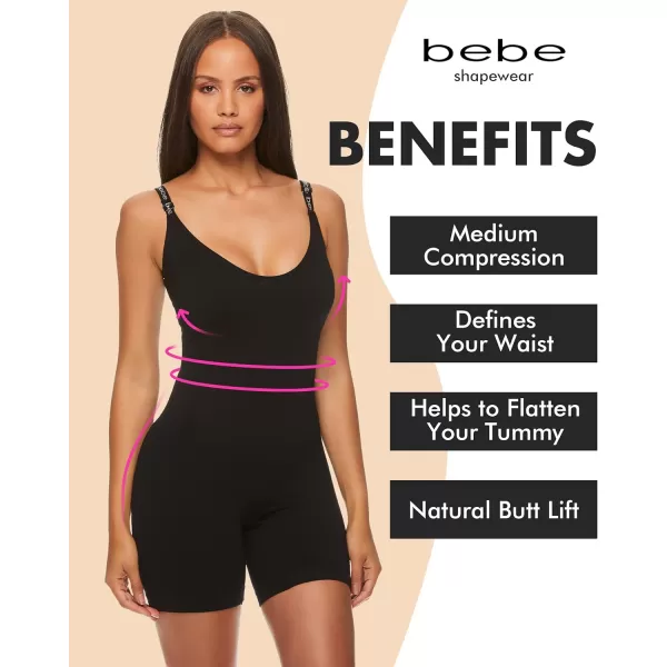 imagebebe Womens Seamless Shapewear Bodysuit  Wear With Own Bra  MidThigh Bodysuit Shapewear  Full Body ShaperBlack