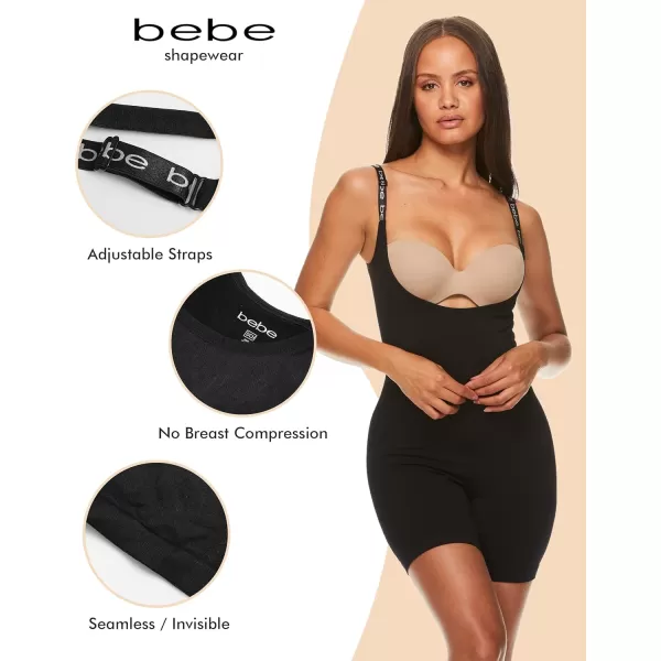 imagebebe Womens Seamless Shapewear Bodysuit  Wear With Own Bra  MidThigh Bodysuit Shapewear  Full Body ShaperBlack