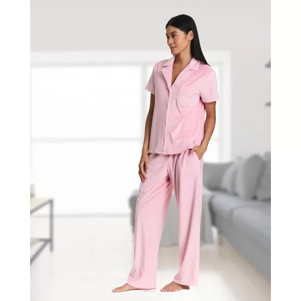 imagebebe Debossed Velour Pajamas for Women Pink or Red Pajama Set Velour Set for Lounge and Sleep Mom Gifts and Ladies GiftsRose Shadow 1