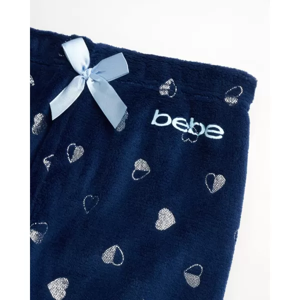 imagebebe Girls Pajama Set  Plush Fleece Sleepwear Sweatshirt and Jogger Lounge Pants 716Navy Hearts