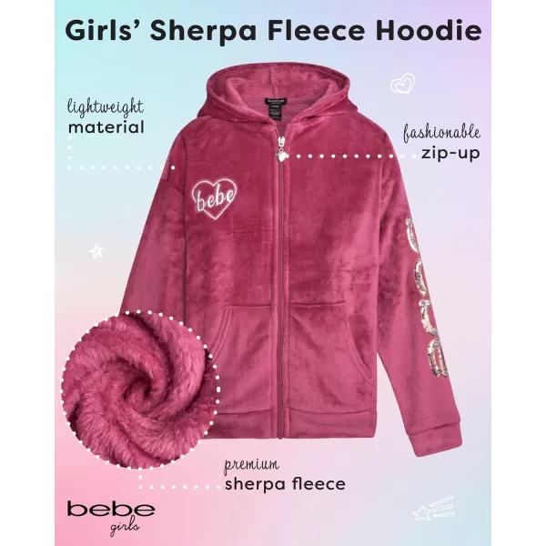 imagebebe Girls Sweatshirt  Sherpa Fleece Pullover Hoodie 716Dark Rose