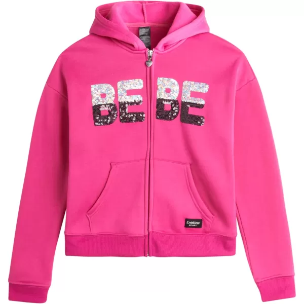 imagebebe Girls Sweatsuit Set  2 Piece Fleece Flip Sequin Hoodie and Jogger Sweatpants 716Fuchsia Fedora