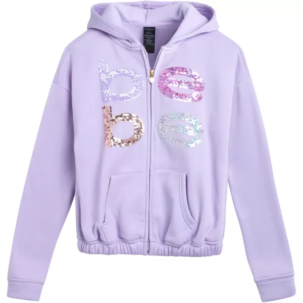 imagebebe Girls Sweatsuit Set  2 Piece Fleece Flip Sequin Hoodie and Jogger Sweatpants 716Liliac