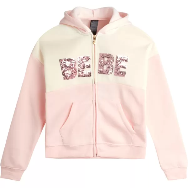 imagebebe Girls Sweatsuit Set  2 Piece Fleece Flip Sequin Hoodie and Jogger Sweatpants 716Pink