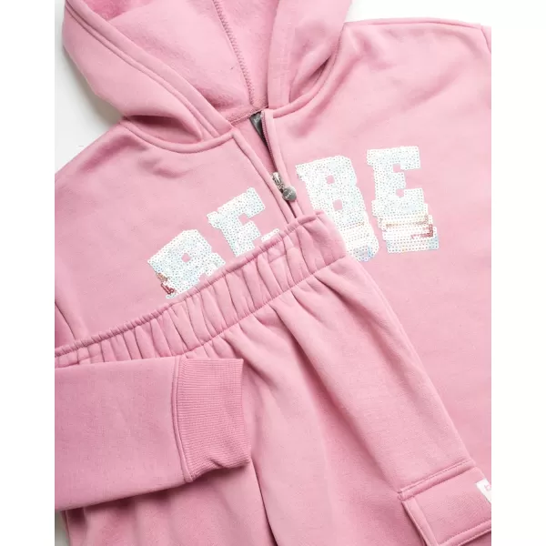 imagebebe Girls Sweatsuit Set  2 Piece Fleece Flip Sequin Hoodie and Jogger Sweatpants 716Rose Blush