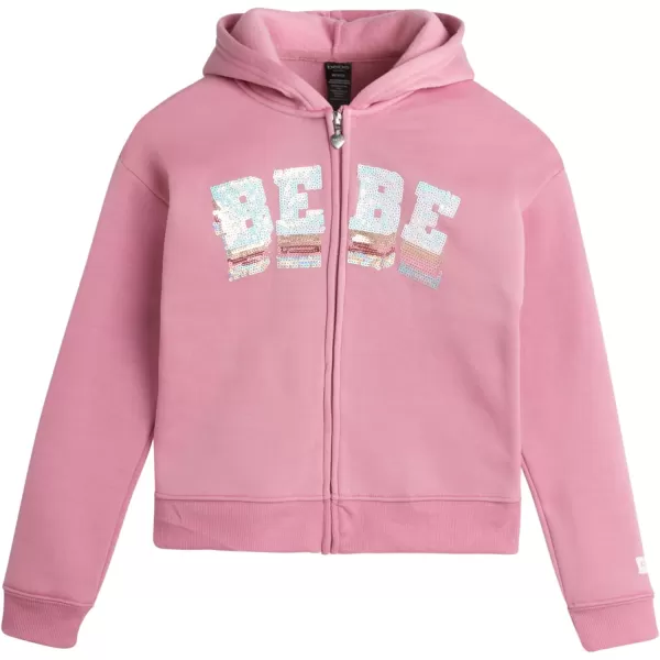 imagebebe Girls Sweatsuit Set  2 Piece Fleece Flip Sequin Hoodie and Jogger Sweatpants 716Rose Blush