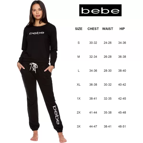 imagebebe Womens Pajama Sets  French Terry Pajamas for Women with LS Pullover Top and PJ Pants  Sleepwear for WomenBlack W Pockets