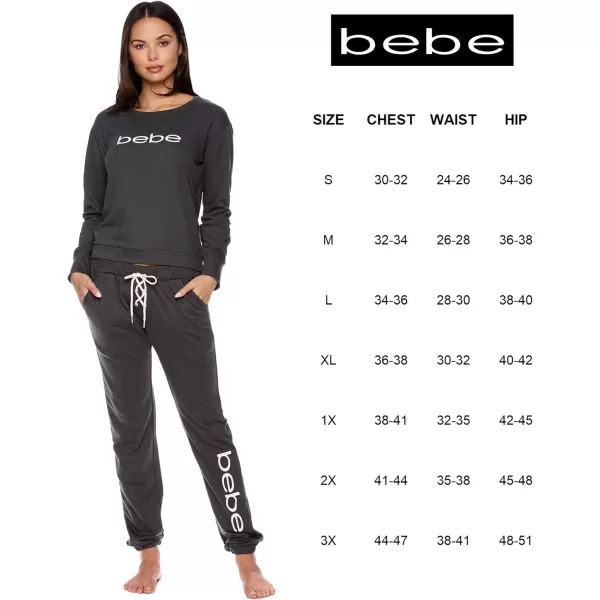 imagebebe Womens Pajama Sets  French Terry Pajamas for Women with LS Pullover Top and PJ Pants  Sleepwear for WomenCharcoal W Pockets