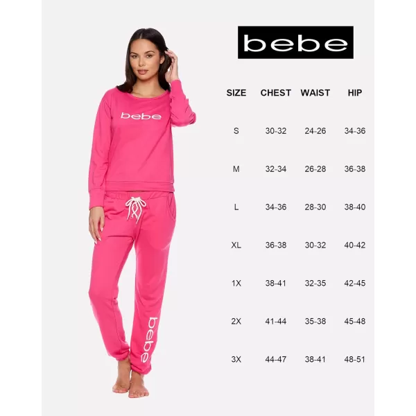 imagebebe Womens Pajama Sets  French Terry Pajamas for Women with LS Pullover Top and PJ Pants  Sleepwear for WomenFuchsia W Pockets