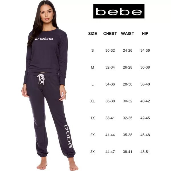 imagebebe Womens Pajama Sets  French Terry Pajamas for Women with LS Pullover Top and PJ Pants  Sleepwear for WomenMidnight Lavendar W Pockets