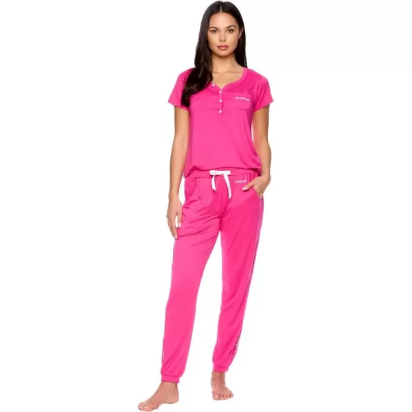 imagebebe Pajamas for Women Set Womens Pajama Set with Lace PJ Sets for Women with Top and Pajama PantsFuchsia