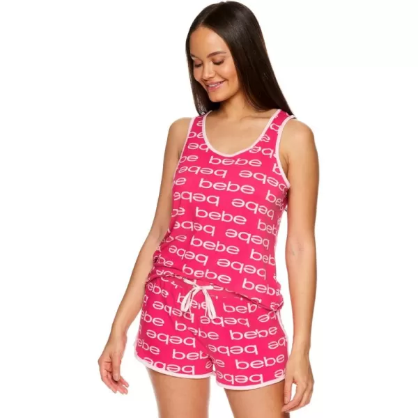 imagebebe Womens SleepLounge Top With Pajama Shorts Sleepwear SetFuchsia