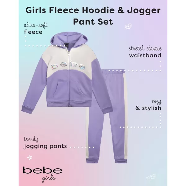 imagebebe Girls Jogger Set  2 Piece Sequin Fleece Zip Up Hoodie and Jogger Pants  Cute Matching Outfits for Girls Sizes 712Lavender