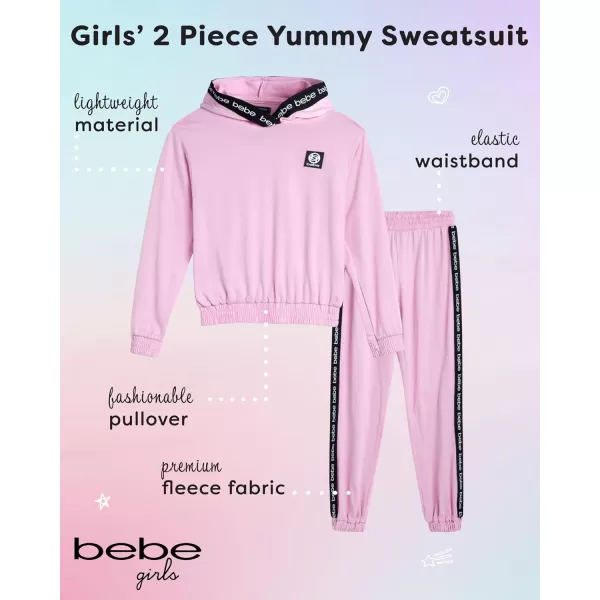 imagebebe Girls Jogger Set  2 Piece Yummy Fleece Hoodie Sweatsuit Kids Clothing Set Size 716Bleached Mauve