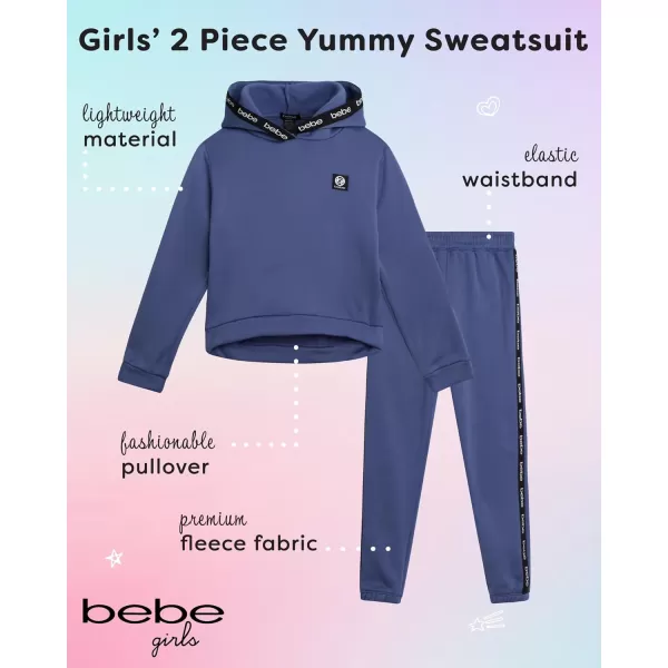 imagebebe Girls Jogger Set  2 Piece Yummy Fleece Hoodie Sweatsuit Kids Clothing Set Size 716Blue Velver