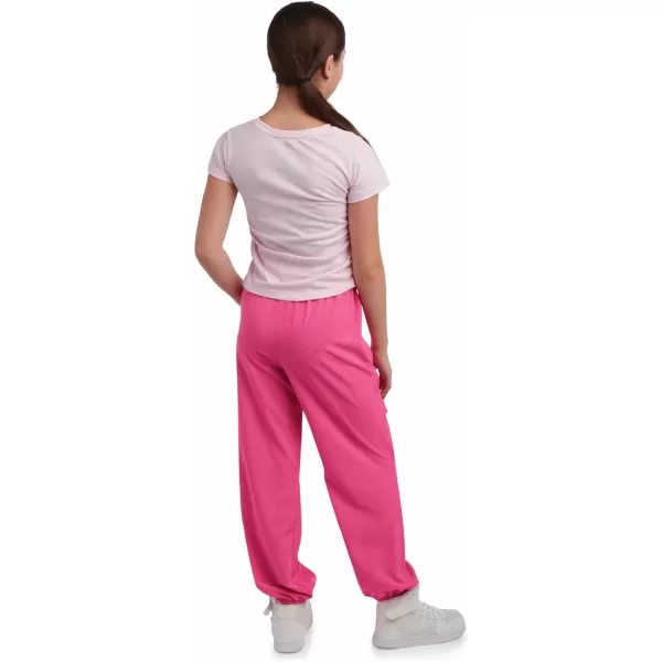 imagebebe Girls Jogger Set  Cute TShirt and Stretch Tech Jogger Pants  Girls 2 Piece Outfit 712PinkPink