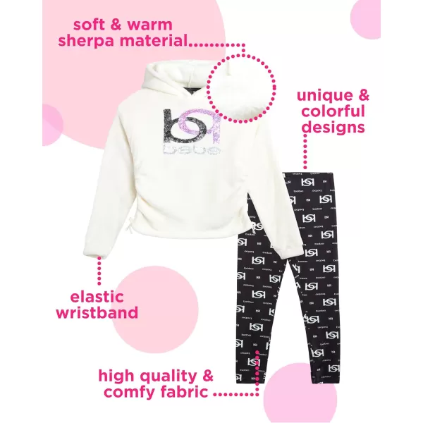 imagebebe Girls Legging Set  2 Piece Sherpa Hoodie Complete Outfit Clothing Set 414Vanilla Ice