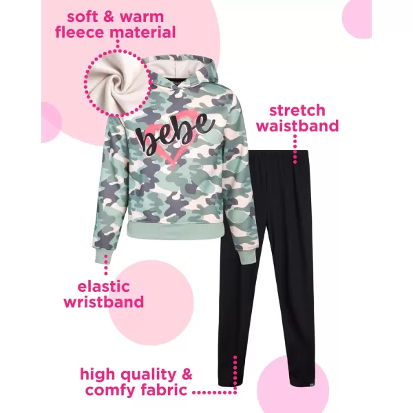 imagebebe Girls Legging Set  2 Piece Yummy Fleece Hoodie Sweatsuit Kids Clothing Set Size 716Blush Camo