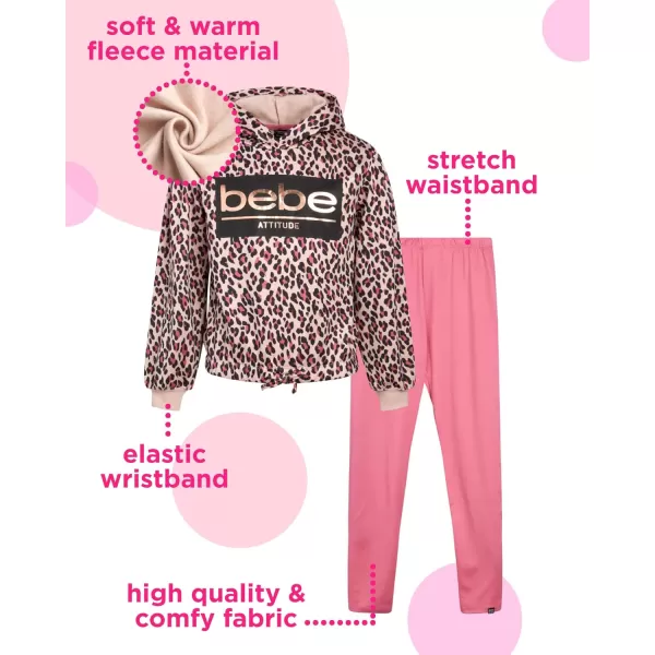 imagebebe Girls Legging Set  2 Piece Yummy Fleece Hoodie Sweatsuit Kids Clothing Set Size 716Rose Animal