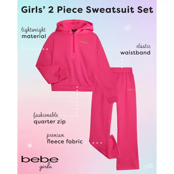 imagebebe Girls Pants Set  2 Piece Fleece 14 Zip Pullover Hoodie and Flare Sweatpants  Stylish Activewear Set for Girls 712Candy Pink