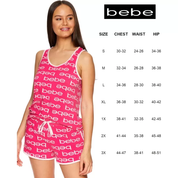 imagebebe Womens 2 Piece Pajama Set Bold Print Tank Top and Pajama Shorts Lounge Sleep SetFuchsia
