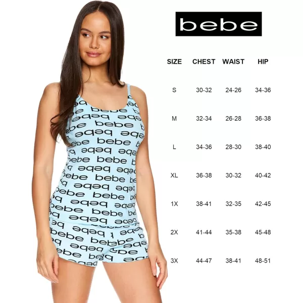 imagebebe Womens 2 Piece Pajama Set Bold Print Tank Top and Pajama Shorts Lounge Sleep SetLight Blue