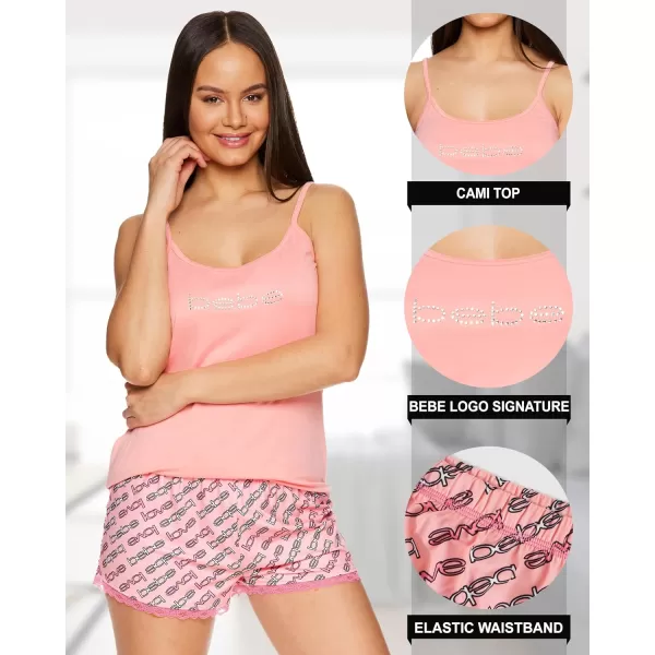 imagebebe Womens 2 Piece Pajama Set Bold Print Tank Top and Pajama Shorts Lounge Sleep SetLight Coral