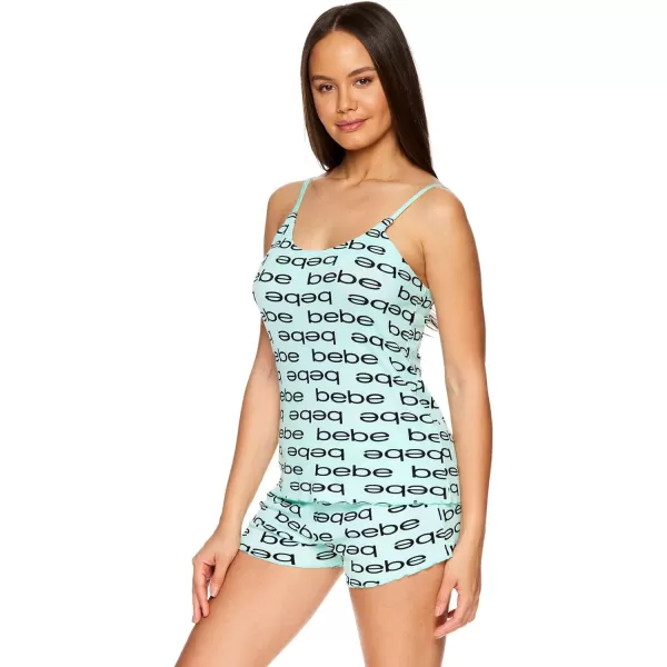 imagebebe Womens 2 Piece Pajama Set Bold Print Tank Top and Pajama Shorts Lounge Sleep SetLight Mint