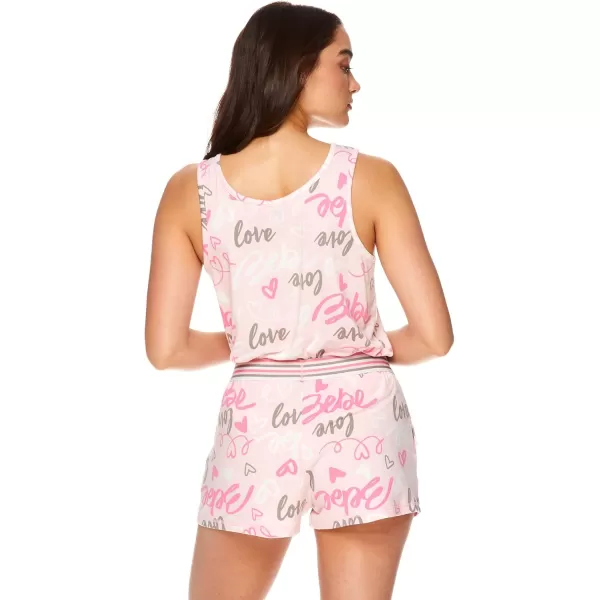 imagebebe Womens 2 Piece Pajama Set Bold Print Tank Top and Pajama Shorts Lounge Sleep SetLight Pink