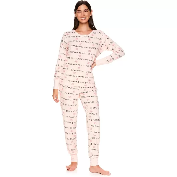 imagebebe Womens Long Sleeve Shirt and Lounge Skinny Pajama Jogger Pants Sleepwear SetLight Pink