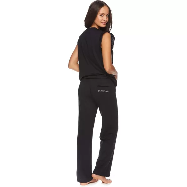 imagebebe Womens Pajama Sets Short Sleeve Lounge Shirt and Pajama Pants Sleepwear SetBlack