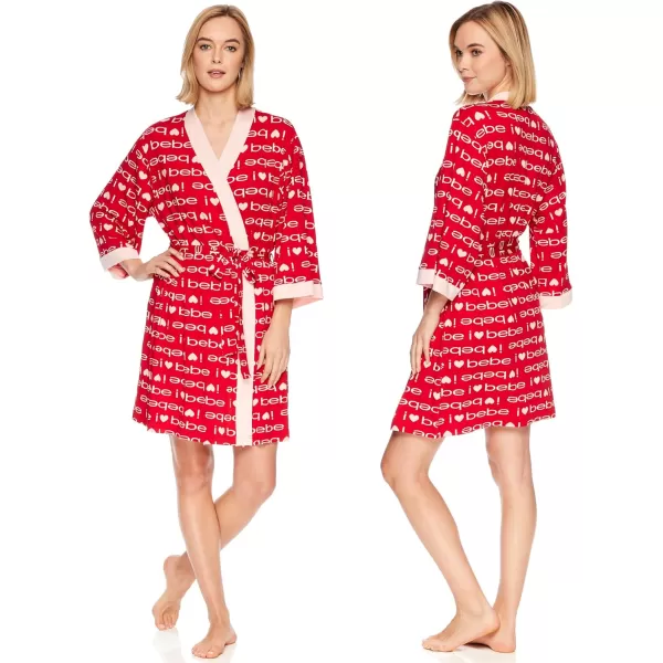 imagebebe Womens Pajamas 3Piece Set Tank Top Pajama Shorts and Short Robe Sleepwear Travel Set Pajama Set Gifts for WomenRed