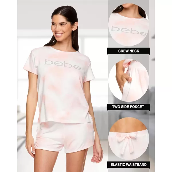imagebebe Womens Short Sleeve Shirt and Pajama Shorts Lounge Sleepwear Set  2 Piece Woman Pajama SetLight Pink